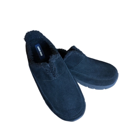 Lands' End Clogs Womens Size 9 Black Suede Slip On Comfort Shoes Mules Cozy Shoe - Picture 5 of 6